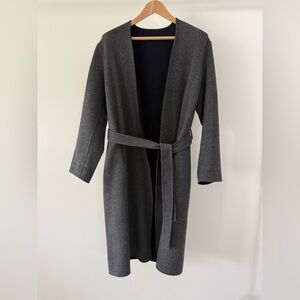 Vince Reversible Wool-Cashmere Belted Coat Size Large